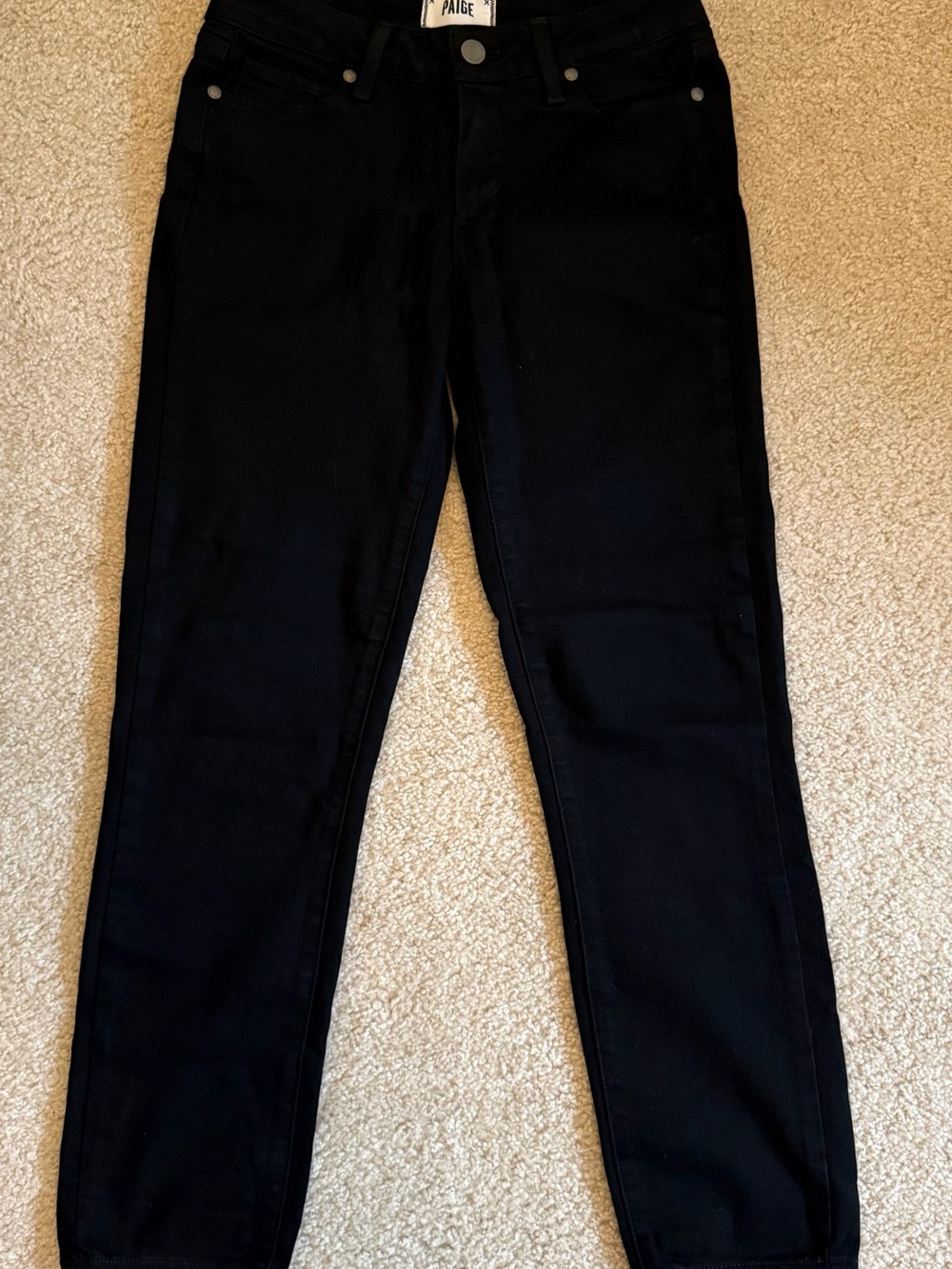PAIGE Black Straight Leg Jeans for Women